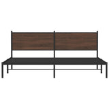 Metal Bed Frame without Mattress Brown Oak 200x200 cm 3301368