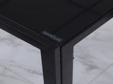 Modern Rectangular Dining Table for 4 People Glass Kitchen Table with Tempered Glass Top and Metal T3398P344422