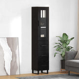 Highboard Black Oak 34.5 x 34 x 180 cm Engineered Wood 3416225