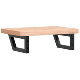 Basin Shelf Wall Mounted Steel and Solid Wood Beech 3302363