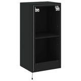 TV Wall Cabinet with LED Lights Black 40.5x35x80 cm 837261