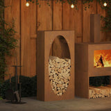 Firewood Rack 50x23x100 cm Weathering Steel 864186