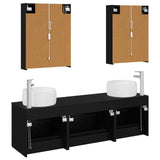 Bathroom Furniture Set 5 pcs Black Oak 3407008