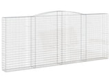 Arched Gabion Baskets 4 pcs 400x30x220/240 cm Galvanised Iron 3146946