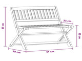 Children Bench Brown 61 x 38 x 57 cm Solid Eucalyptus Wood 42032415