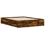 Bed Frame with Drawers without Mattress Smoked Oak 140x200 cm 3207277
