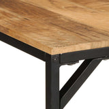 Dining Table 220x90x75 cm Solid Wood Rough Mango 373608