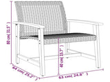 Garden Chairs 2 pcs Grey Poly Rattan and Acacia Wood 367596