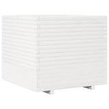 ZNTS Garden Planter White 80x80x72 cm Solid Wood Pine 3282625