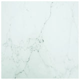 Table Top White 80x80 cm 6 mm Tempered Glass with Marble Design 322257