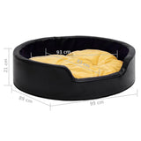Dog Bed Black and Yellow 99x89x21 cm Plush and Faux Leather 171288