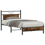 Bed Frame without Mattress Smoked Oak 100x200 cm Engineered Wood 4106885