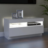 ZNTS TV Cabinet with LED Lights White 80x35x40 cm 804445