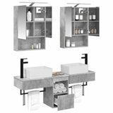 Bathroom Cabinet Set 5 pcs Concrete Grey 50 x 14.5 x 70 cm 3406322