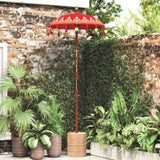 Balinese Parasol Red 125 x 125 x 260 cm Cotton and Wood 42006466