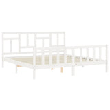 Bed Frame without Mattress White 200x200 cm Solid Wood Pine 3193162