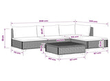 5 pcs Rattan Lounge Set with Cushions GENDT Natural Rattan 3429847