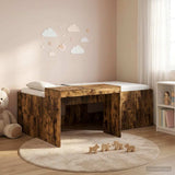 Kids'High Bed Frame with Desk Smoked Oak 98.5 x 200 cm 3422663