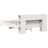 Bookcase Bed without Mattress White 160x200 cm Solid Wood Pine 3322826