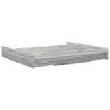 Storage Bed Frame Grey Sonoma 180 x 200 cm Engineered Wood 3335274