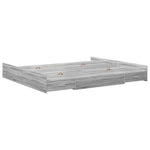 Storage Bed Frame Grey sonoma 200 x 200 cm Engineered wood 3335266