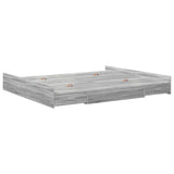 Storage Bed Frame Grey sonoma 180 x 200 cm Engineered wood 3335274