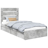 Storage Bed Concrete Grey 70 x 190 cm Engineered Wood 3411935