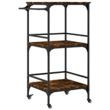 Kitchen Trolley Smoked Oak 60.5x50x105 cm Engineered Wood 842338