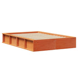 Bed Frame Wax Brown 140 x 200 cm Solid Pine Wood 3385717