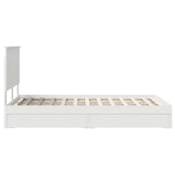 Storage Bed with Drawer White 135 x 190 cm Engineered Wood 3409559