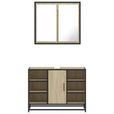 2 Piece Bathroom Furniture Set Sonoma Oak Engineered Wood 3300911