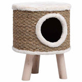 Cat House with Wooden Legs 41 cm Seagrass 170970