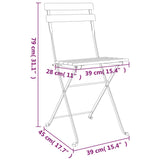 Folding Bistro Chairs 6 pcs Solid Wood Teak and Steel 3152110