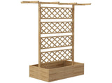 Wooden Trellis Planter Box, Raised Garden Bed to Grow Vegetables, Herbs and Flowers, Natural Tone T3398P315413