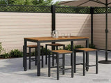 Garden Bar Table Natural and Black 108.5 x 55 x 105 cm 901340