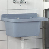 Sink Washbasin for Wall Mounting Grey 50x35x24 cm Resin 4002797
