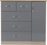 ZNTS Nevada 5 Drawer Low Wardrobe 100-101-103