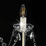 Chandelier with Beads White 8 x E14 Bulbs 281604