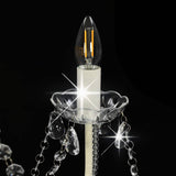 Chandelier with Beads White 8 x E14 Bulbs 281604