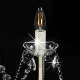 281604 Chandelier with Beads White 8 x E14 Bulbs