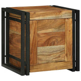 Storage Box Brown and Black 40 x 40 x 40 cm Solid Acacia Wood 4016750