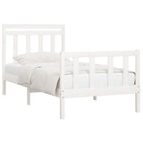 Bed Frame without Mattress White Solid Wood Pine 100x200 cm 3107019