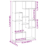 Bookcase Old Wood 72x20x120.5 cm Engineered Wood 858163