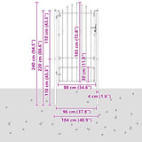 Fence Gate HORST 100 x 175 cm Metal Black Lockable 42034052