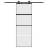 Sliding Door with Hardware Set Black 76x205 cm ESG Glass 3375797