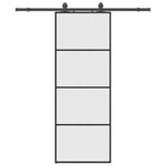 Sliding Door with Hardware Set Black 76x205 cm ESG Glass 3375797
