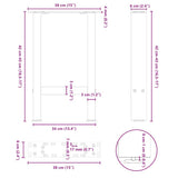 Coffee Table Legs Natural Steel 2 pcs 38x cm Steel 4013279