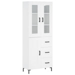Highboard White 69.5x34x180 cm Engineered Wood 3198657