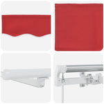 Retractable Awning with Manual 450 x 300 cm Red 3331040