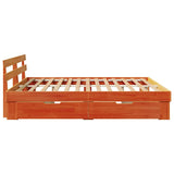 Bed Frame with Headboard Wax Brown 180 x 200 cm Solid Pine Wood 3382267